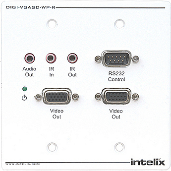 DIGI-VGASD-WP-R VGA/Stereo Audio/RS232/IR Wallplate Receiver Balun